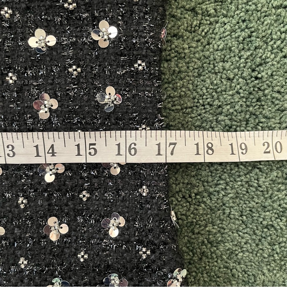 Storia Sequin Tweed Clovers Flowers Side Slit Mini Party Dress Size Large - Picture 13 of 16
